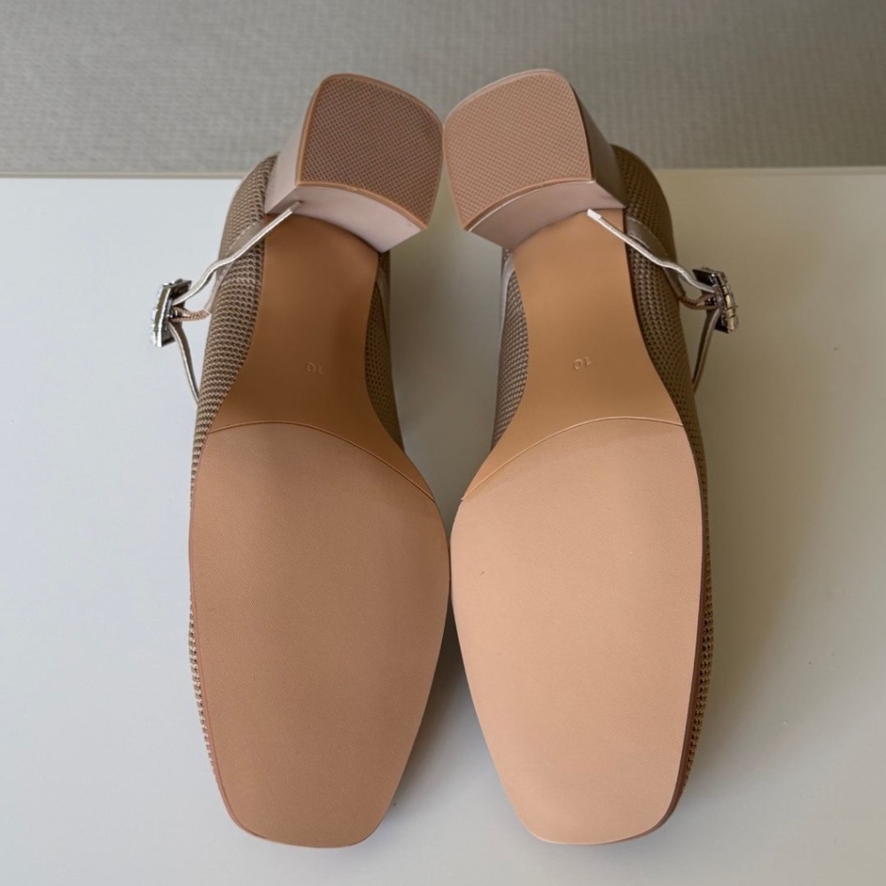 Cosy Island Tan Mary Jane Shoes With Rhinestone Buckle Size 10 NWT With Box. - Picture 4 of 7